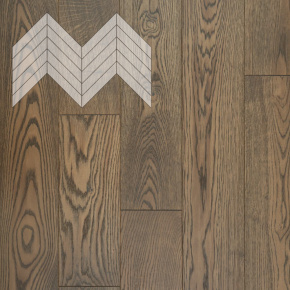 Паркет Елка Французская Lab Arte Chevron Дуб Рустик Ариста лак 600/510х90х14/3/45° в интерьере