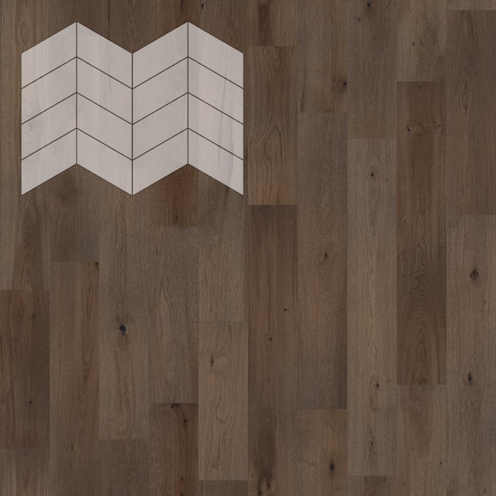 Паркет Елка Французская Lab Arte Chevron Дуб Селект Кайт лак 400/313х150х14/3/60°
