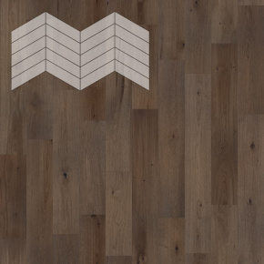 Паркет Елка Французская Lab Arte Chevron Дуб Натур Кайт лак 400/348х90х14/3/60° в интерьере