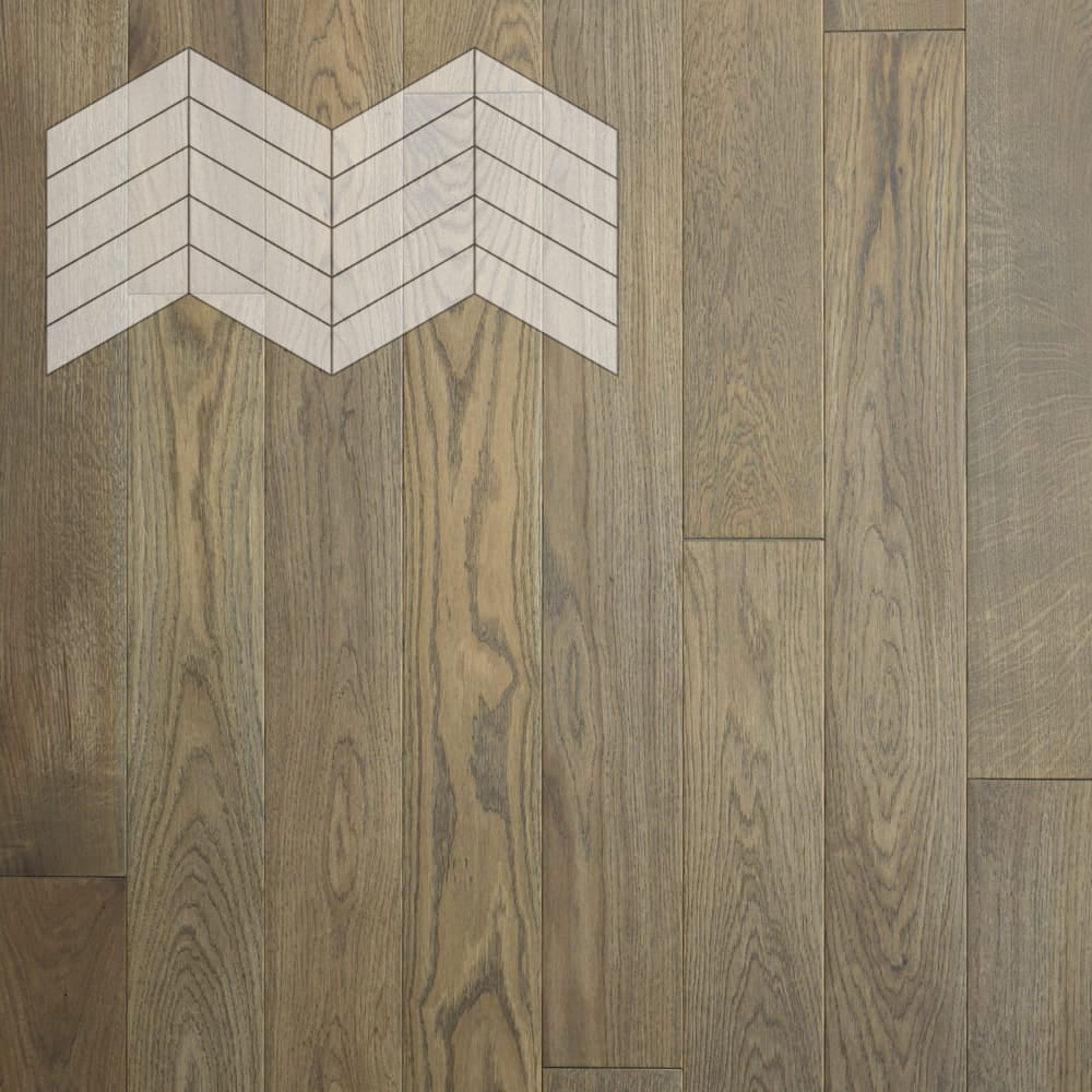 Паркет Елка Французская Lab Arte Chevron Дуб Рустик Gris лак 400/348х90х14/3/60°